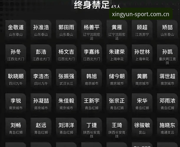 足协禁足名单深度对比：终身禁赛vs五年禁赛，哪些俱乐部成重灾区？